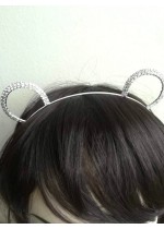 Детска диадема за коса с ушички с инкрустирани кристали модел Sweet Kitten 1